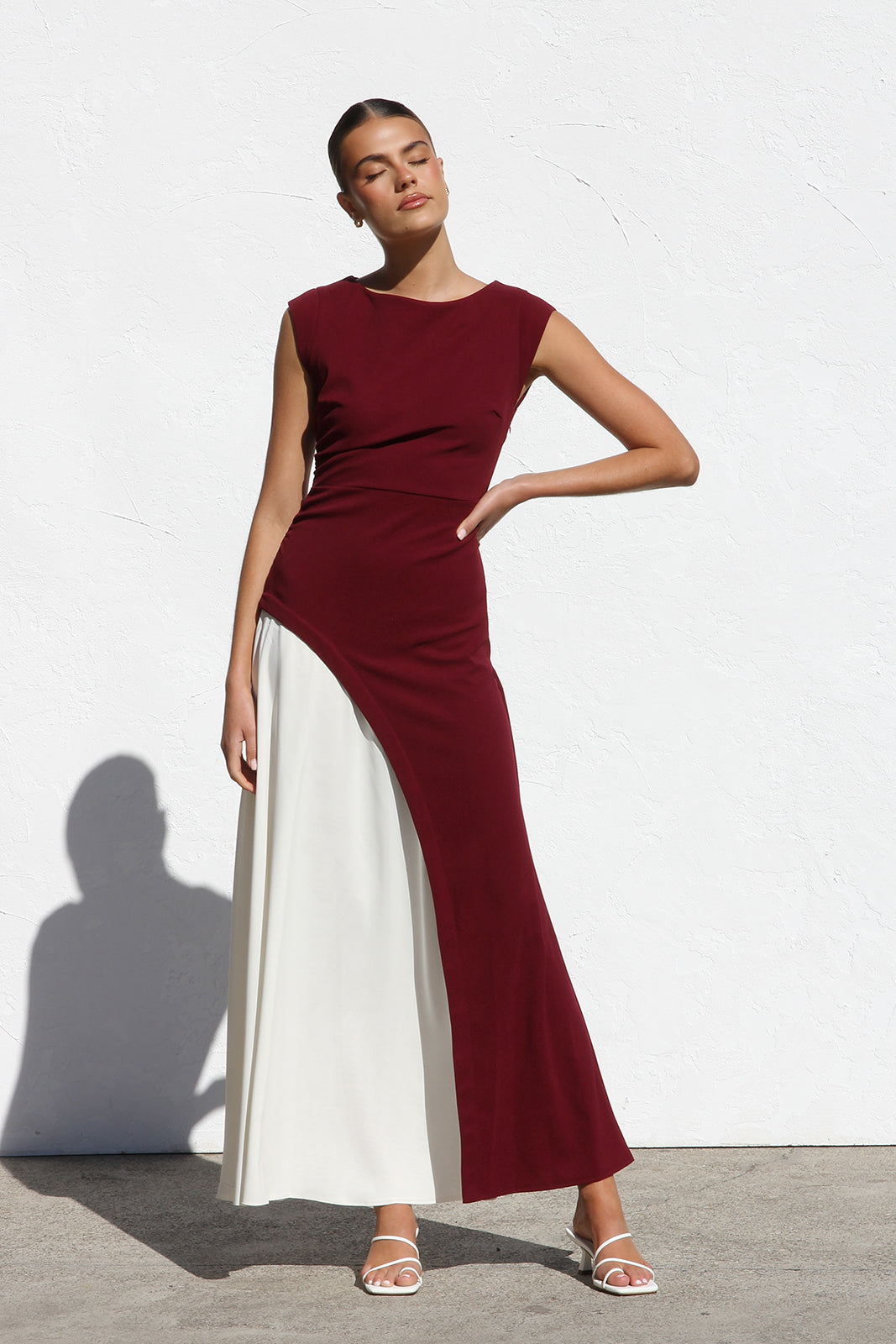 Mayci Maxi Dress BURGUNDY – Littlelace
