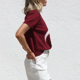 Lara Bow Knit Top WINE