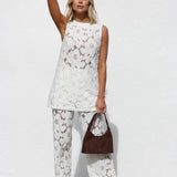 Isla Lace Pants WHITE