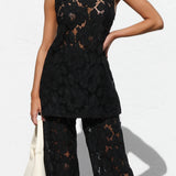 Isla Lace Pants BLACK