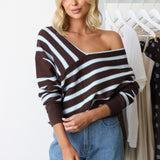 Deanna Knit Top BLUE/BROWN