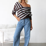 Deanna Knit Top BLUE/BROWN