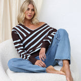 Deanna Knit Top BLUE/BROWN