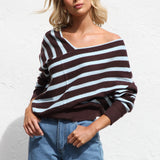 Deanna Knit Top BLUE/BROWN