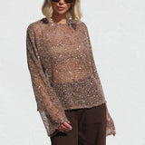 Sophia Sequin Top BRONZE