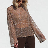 Sophia Sequin Top BRONZE