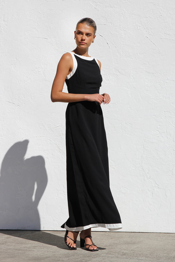 Scarlet Bloom Maxi Dress