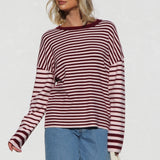 Rebecca Stripe Knit Top PINK