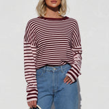 Rebecca Stripe Knit Top PINK