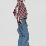 Rebecca Stripe Knit Top PINK