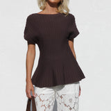 Leslie Knit Top Chocolate