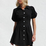 Amelie Denim Dress BLACK
