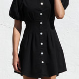 Amelie Denim Dress BLACK