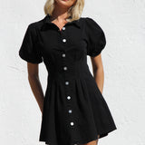 Amelie Denim Dress BLACK