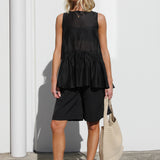Marlowe Peplum Top BLACK