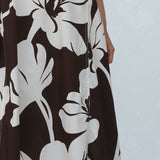 Palm Bloom Dress CHOCOLATE