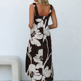 Palm Bloom Dress CHOCOLATE