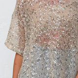 Imelda Sequin Top BEIGE