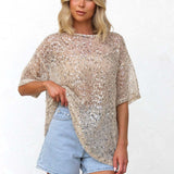 Imelda Sequin Top BEIGE