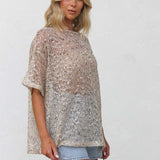Imelda Sequin Top BEIGE