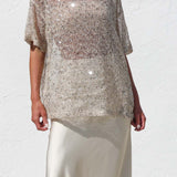Imelda Sequin Top BEIGE
