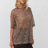 Imelda Sequin Top BRONZE