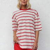 Mimi Stripe Tee RED