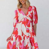 Scarlet Bloom Mini Dress