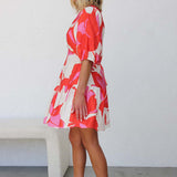Scarlet Bloom Mini Dress