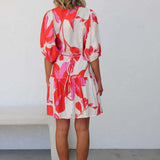 Scarlet Bloom Mini Dress