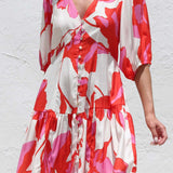 Scarlet Bloom Mini Dress