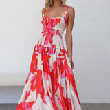 Scarlet Bloom Maxi Dress