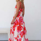 Scarlet Bloom Maxi Dress