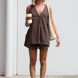 Casey Denim Set CHOCOLATE