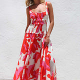 Scarlet Bloom Maxi Dress