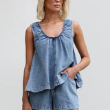 Kaori Denim Top