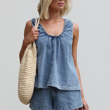 Kaori Denim Top