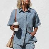 Jovie Denim Set BLUE