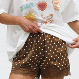 Cocoa Kiss Lace Shorts BROWN