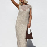 Afterglow Sequin Dress BEIGE