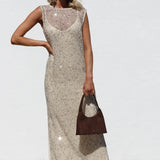 Afterglow Sequin Dress BEIGE