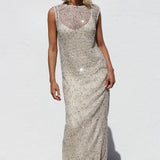 Afterglow Sequin Dress BEIGE