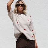 Heart Club Knit Top