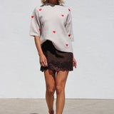 Heart Club Knit Top