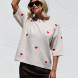 Heart Club Knit Top