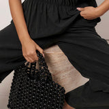 Solara Beaded Tote BLACK