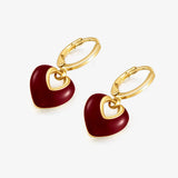 Jules Heart Earrings RED