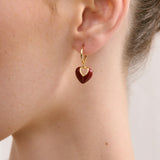 Jules Heart Earrings RED