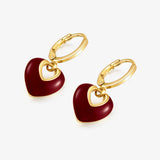Jules Heart Earrings RED
