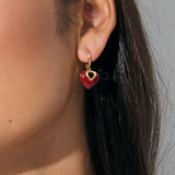 Jules Heart Earrings RED